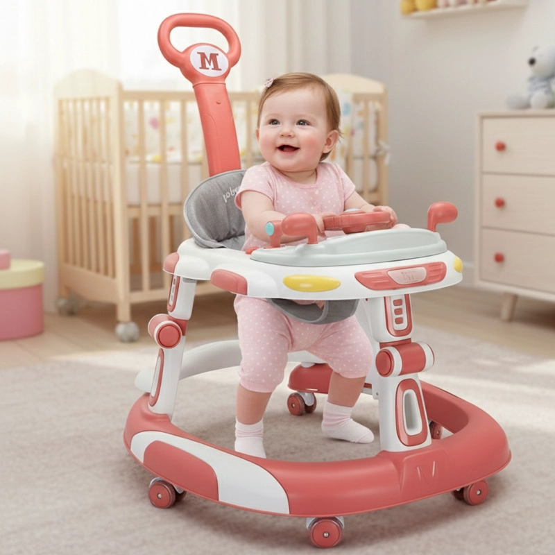 ANDADOR CAMINADORA BEBE PLEGABLE AUTITO CON SONIDO - ROSA - 5
