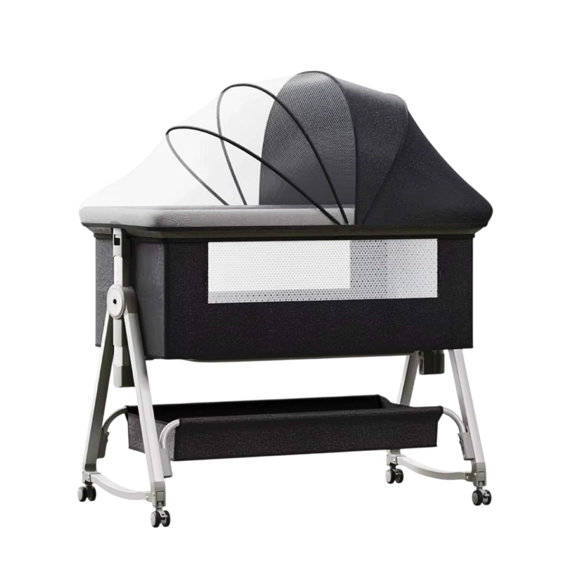 CUNA COLECHO MOISES BEBE MECEDORA 6 ALTURAS SAFE&SOFT - NEGRO - 1