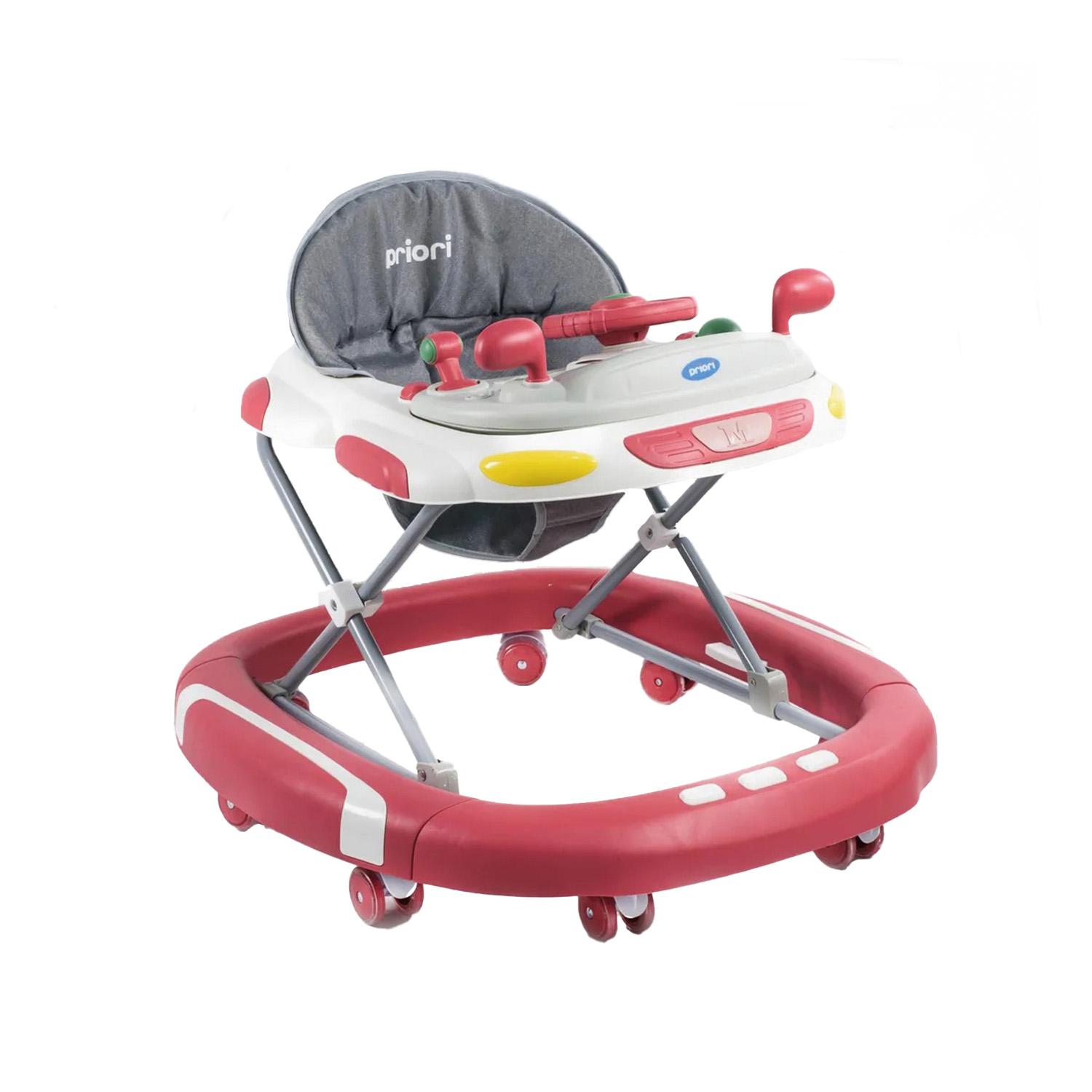 ANDADOR CAMINADORA PLEGABLE FOLDING BEBE ANTICAIDA MUSICAL - ROJO - 1