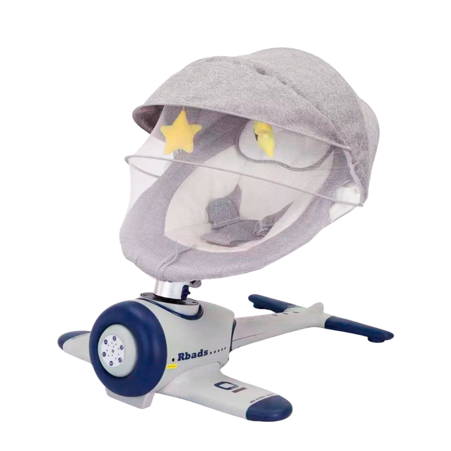SILLA MECEDORA ELECTRICA BEBE AVIONCITO SAFEBABY BLUETOOTH - GRIS - 1