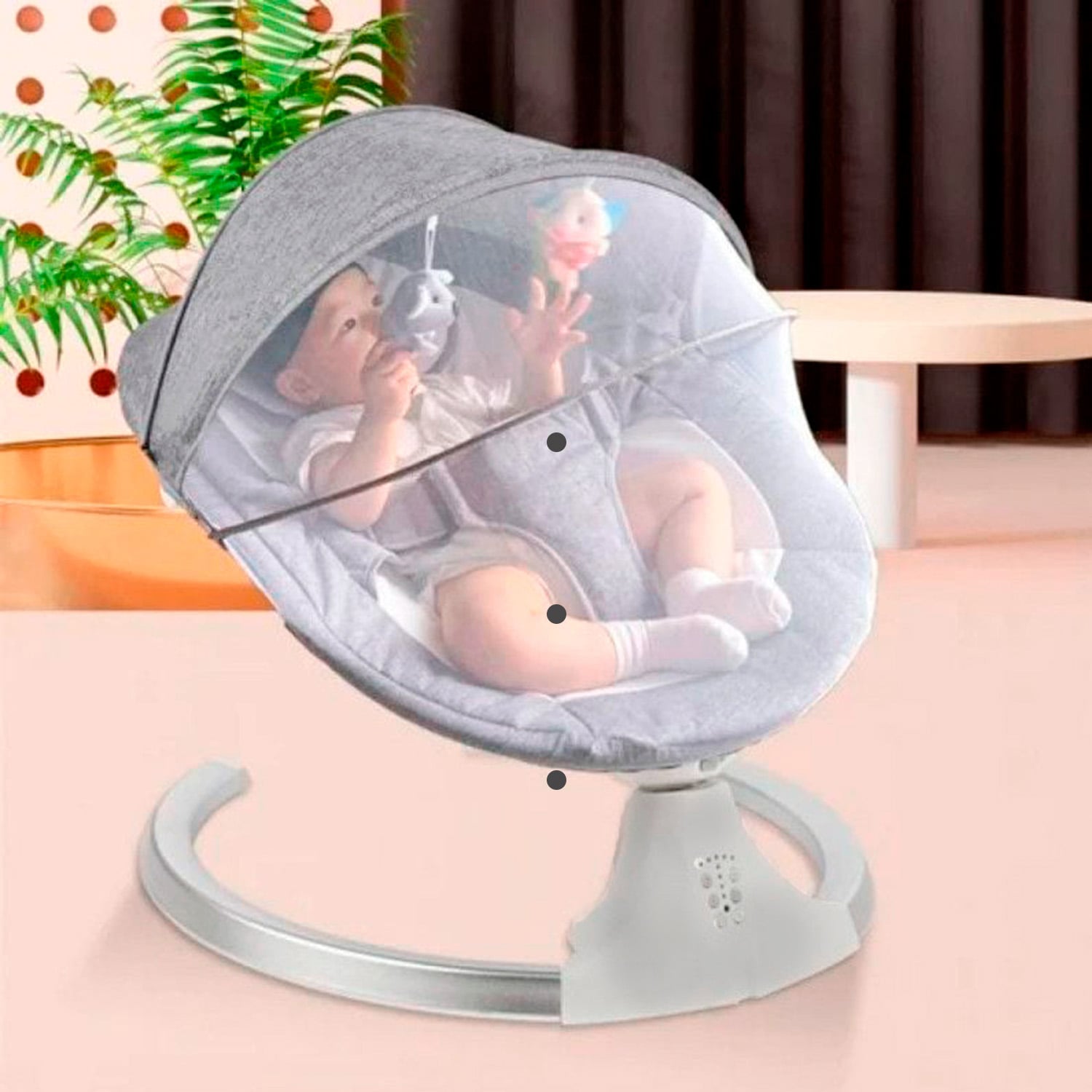 SILLA MECEDORA BEBE INALAMBRICA SAFEBABY BLUETOOTH - GRIS - 4