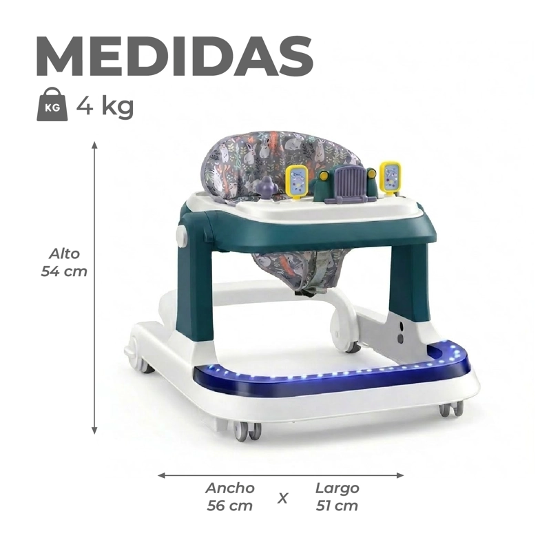 CAMINADORA ANDADOR BEBE CAMION MUSICAL ANTICAIDA STYLISH - AZUL - 3
