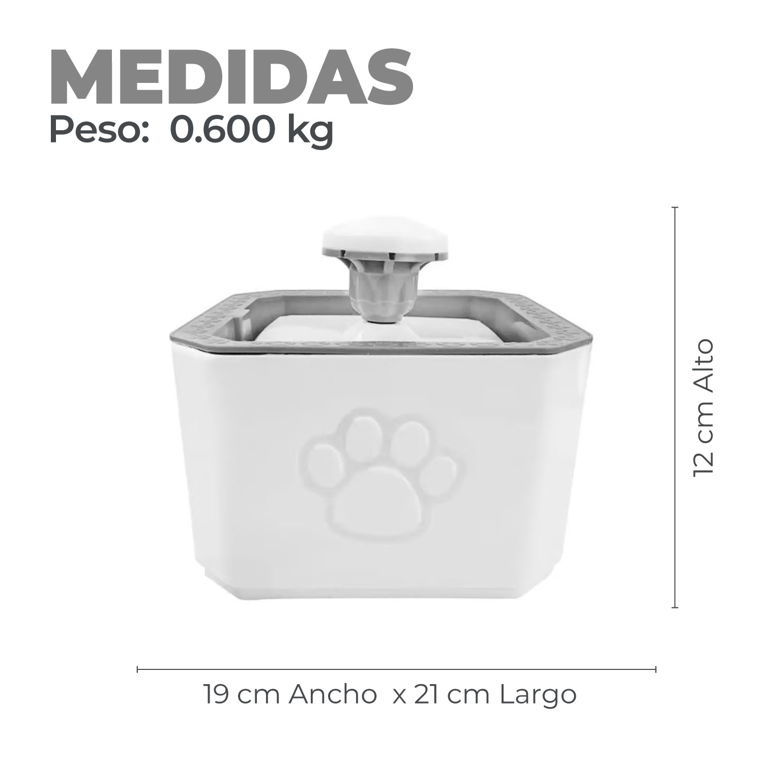 FUENTE DE AGUA BEBEDERO MASCOTA ELECTRICO 2,5 LTS - 2