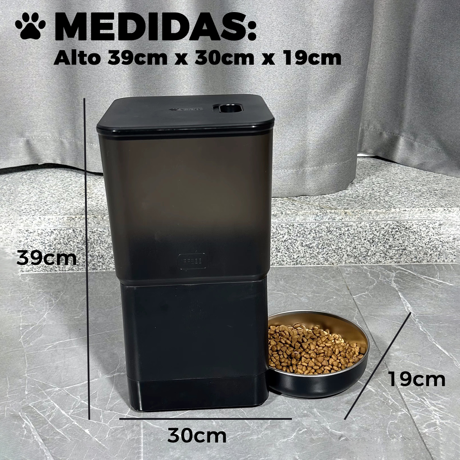 DISPENSADOR AUTOMATICO COMIDA MASCOTAS CUBO 6 LTS. WIFI - 2