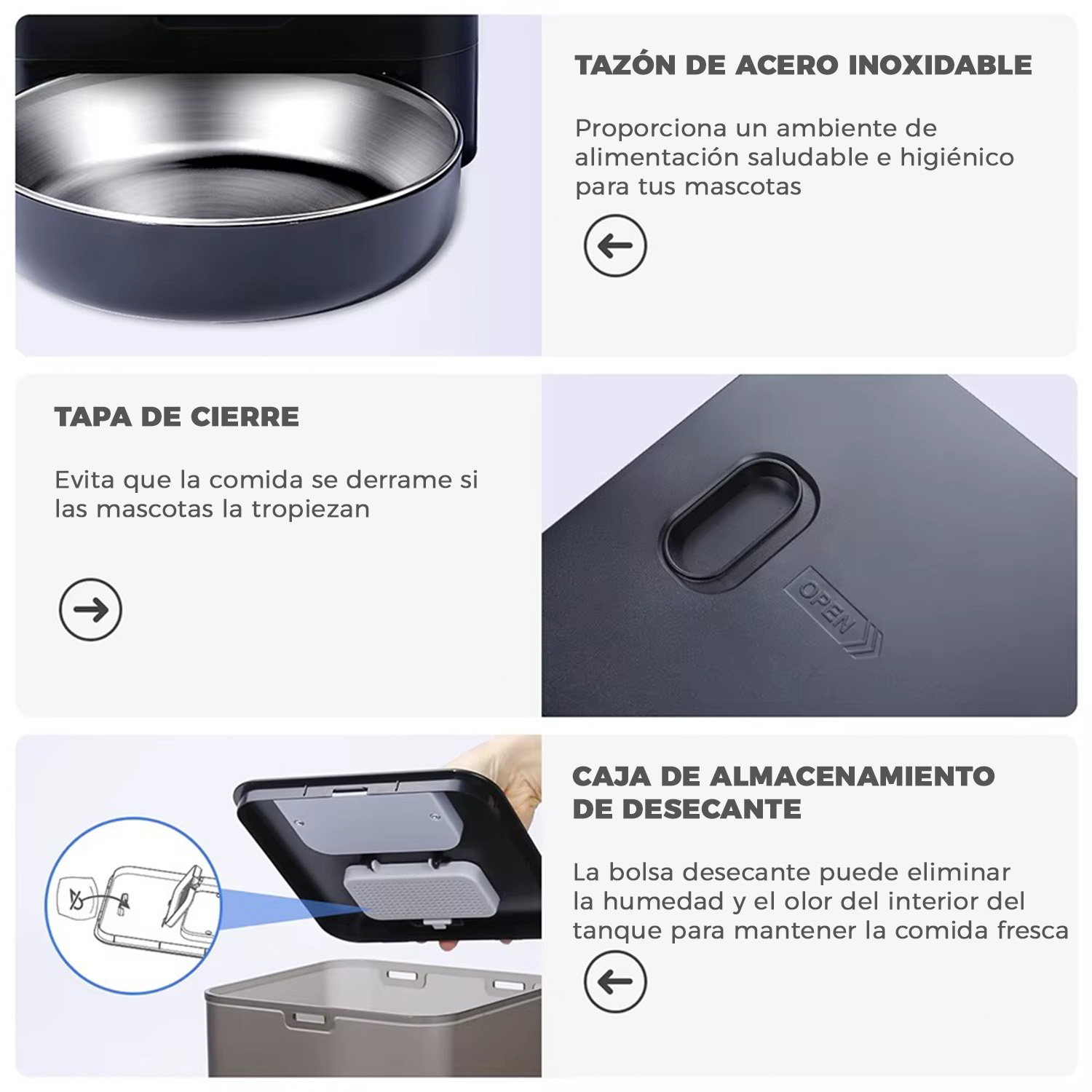 DISPENSADOR AUTOMATICO COMIDA MASCOTAS CUBO 6 LTS. WIFI - 4