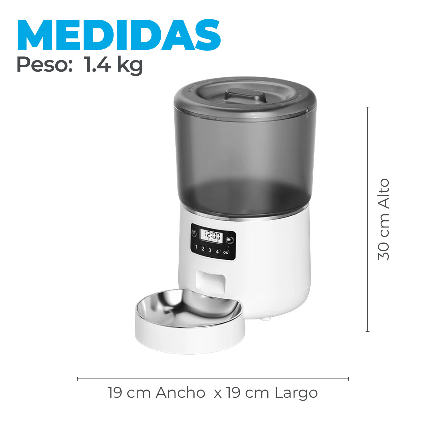 DISPENSADOR AUTOMATICO COMIDA MASCOTAS 4 LTS. - 2