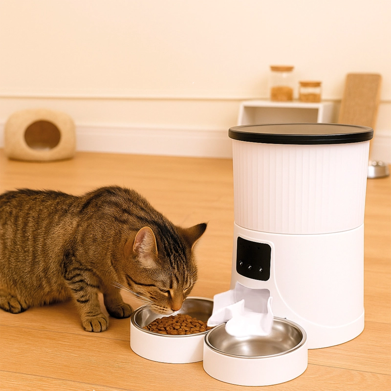 DISPENSADOR AUTOMATICO DOBLE COMIDA MASCOTAS 4 LTS. - 6