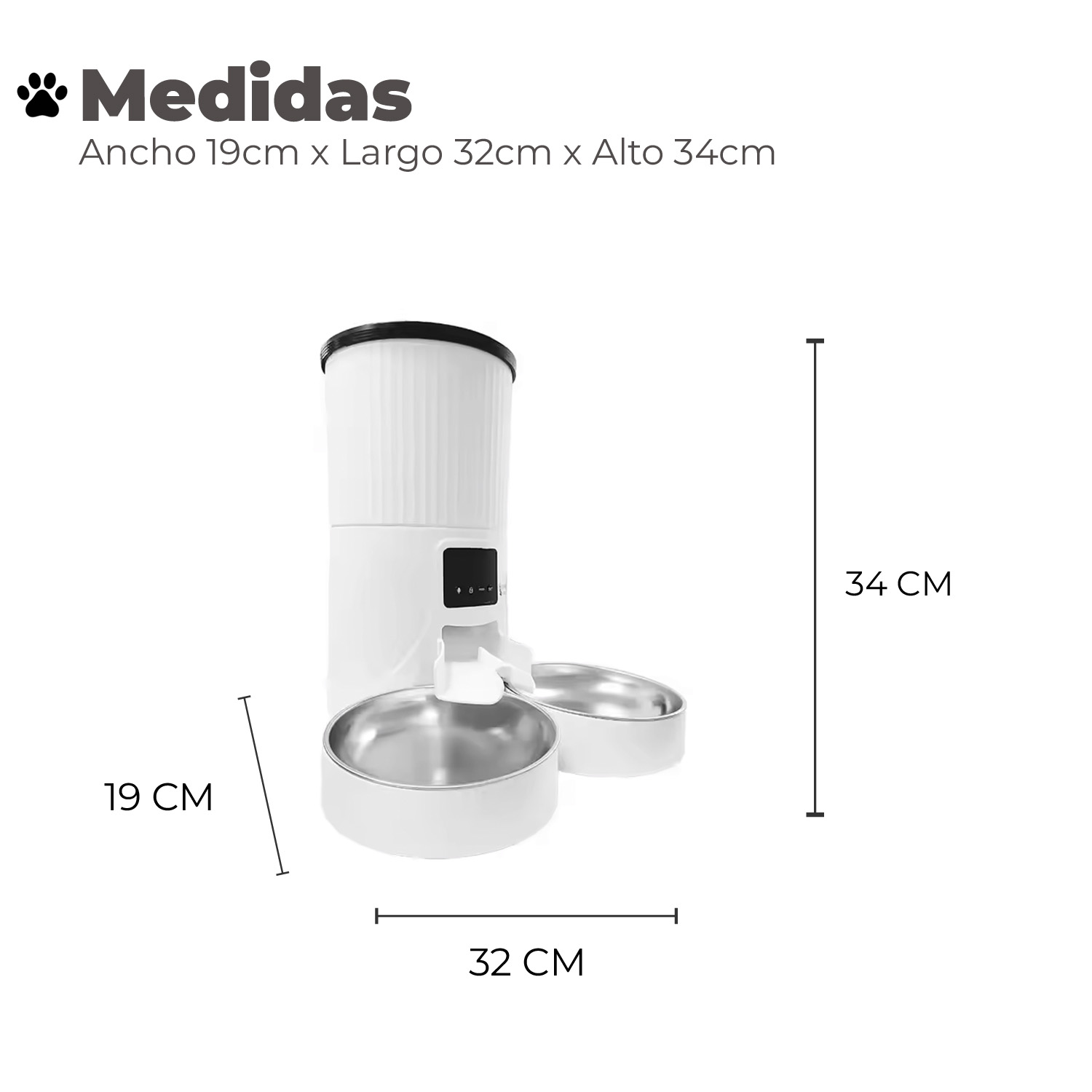 DISPENSADOR AUTOMATICO DOBLE COMIDA MASCOTAS 4 LTS. WIFI - 2