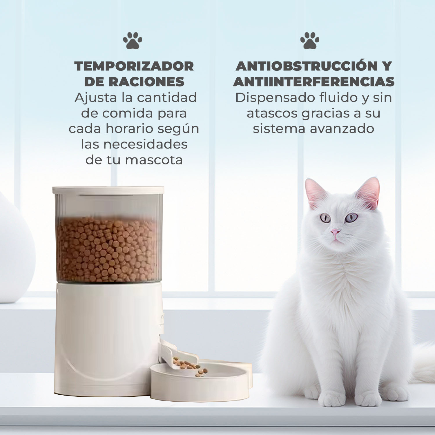 DISPENSADOR AUTOMATICO DOBLE COMIDA MASCOTAS 4 LTS. WIFI - 4