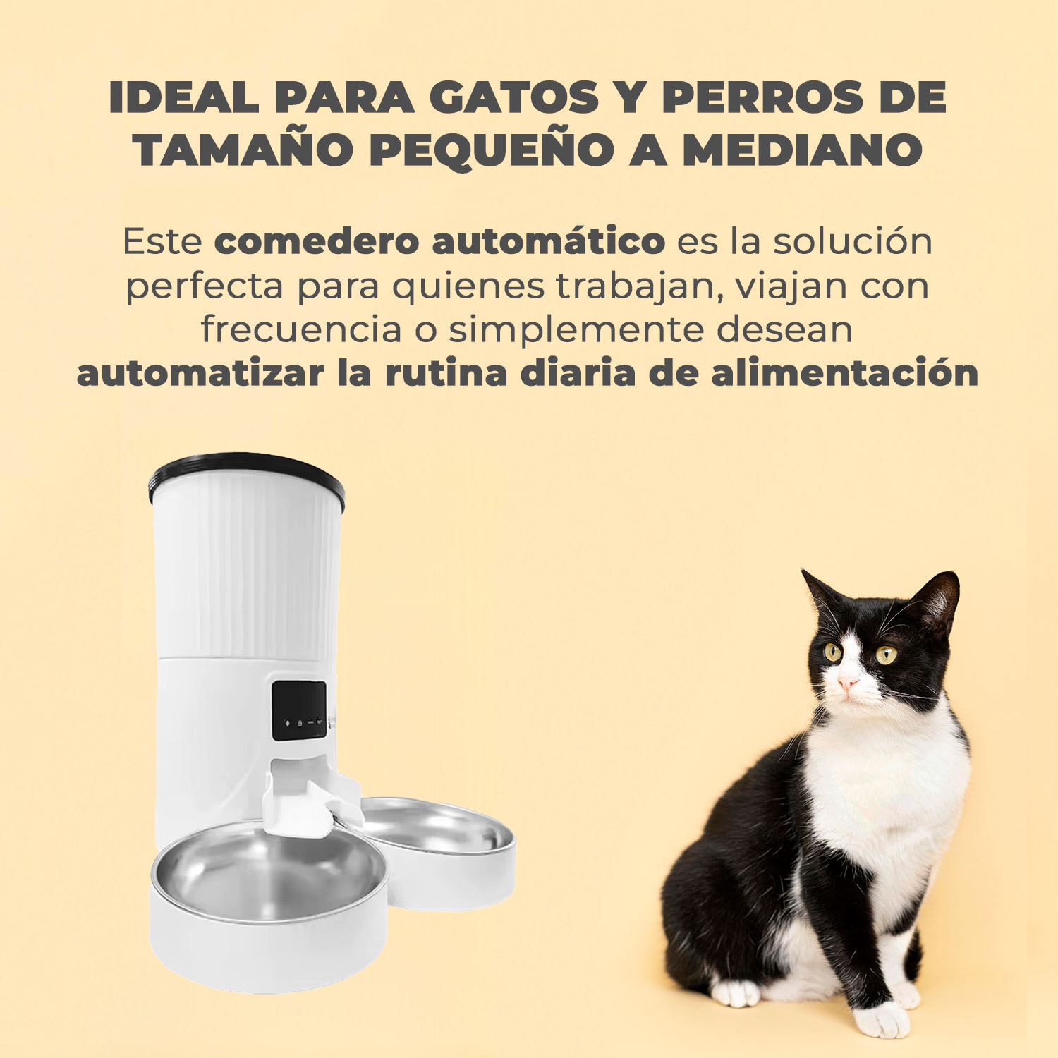 DISPENSADOR AUTOMATICO DOBLE COMIDA MASCOTAS 4 LTS. WIFI - 5