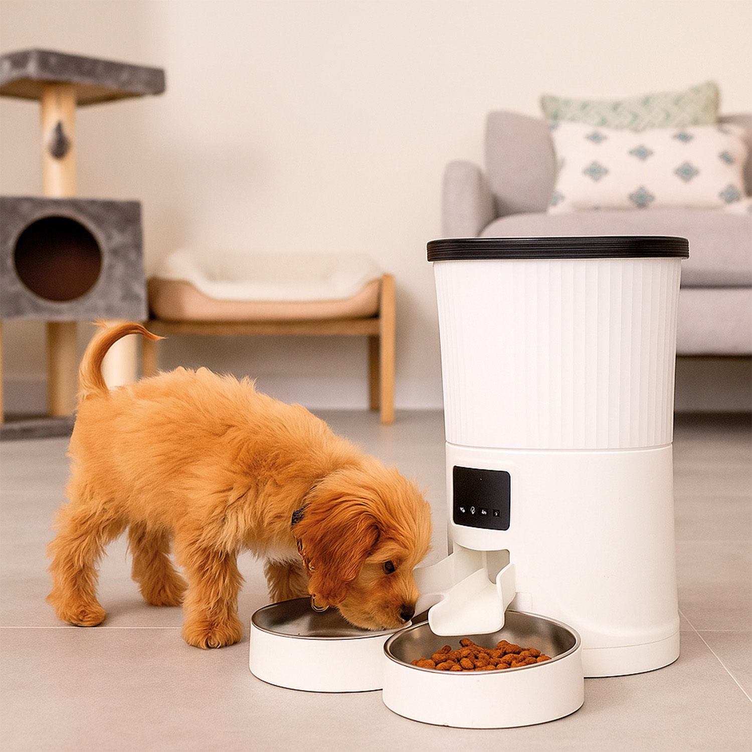 DISPENSADOR AUTOMATICO DOBLE COMIDA MASCOTAS 4 LTS. WIFI - 6