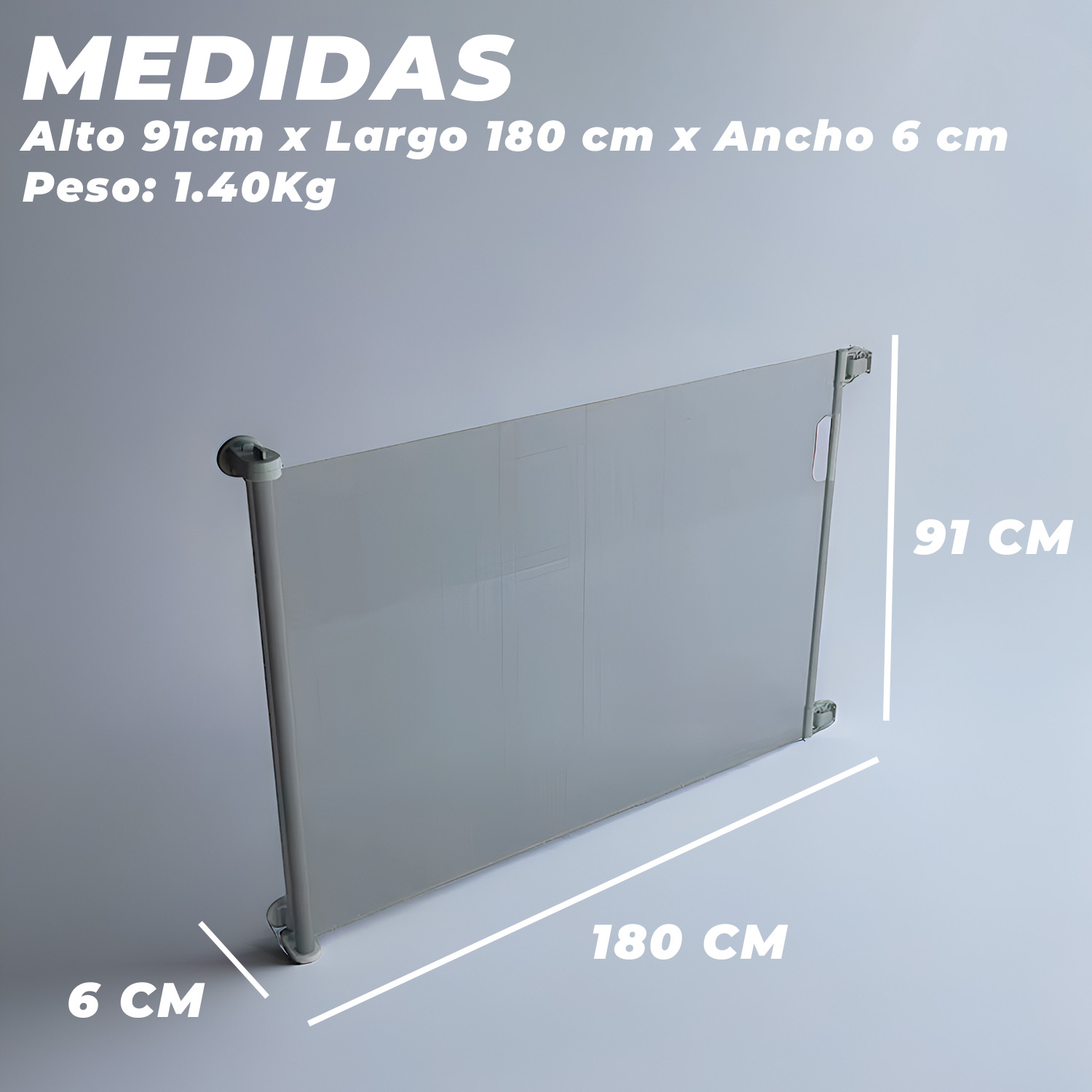 REJA SEGURIDAD ESCALERA PUERTA RETRACTIL BEBE S Y MASCOTAS - 3