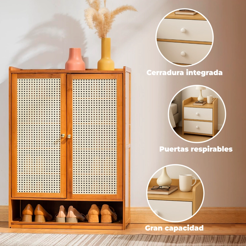 ZAPATERO ORGANIZADOR ALMACENAMIENTO ARMARIO CON PUERTAS - 4