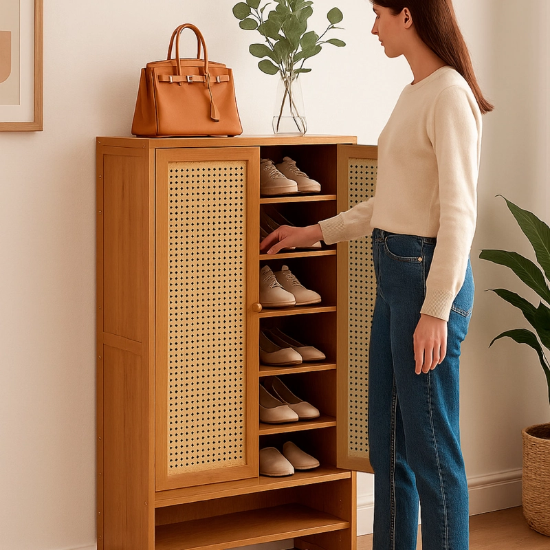 ZAPATERO ORGANIZADOR ALMACENAMIENTO ARMARIO CON PUERTAS - 5