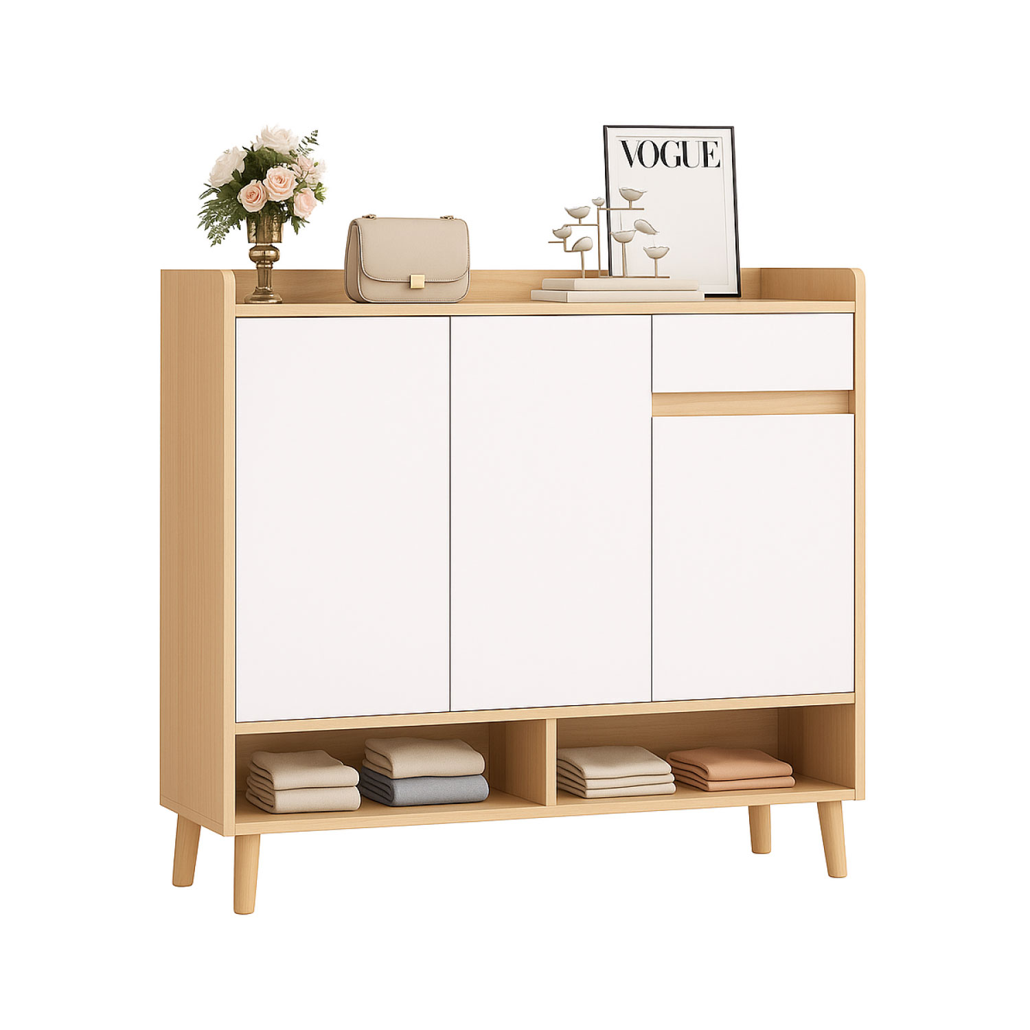 ZAPATERO BICOLOR ELEGANCE 3 PUERTAS ORGANIZADOR ESTANTE 101 - 1