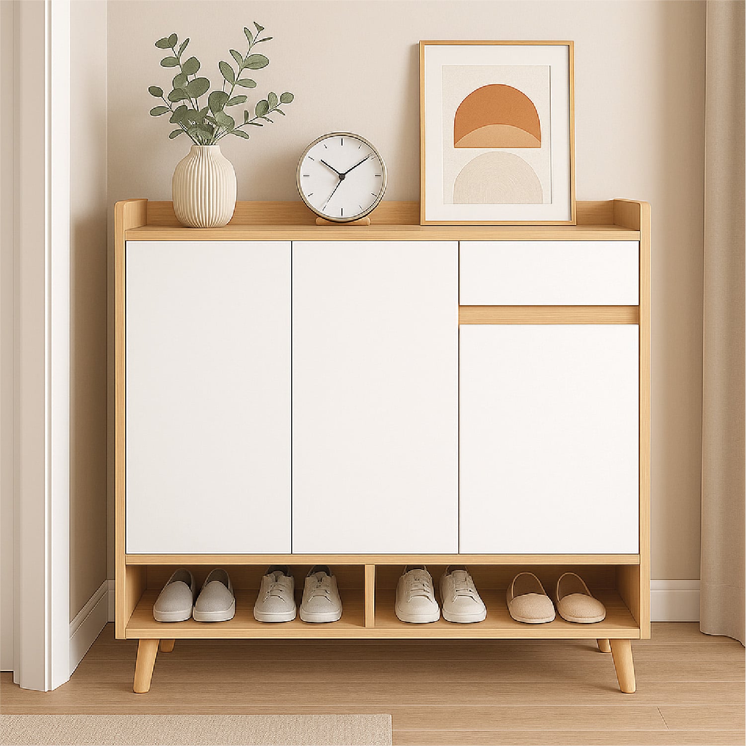 ZAPATERO BICOLOR ELEGANCE 3 PUERTAS ORGANIZADOR ESTANTE 81CM - 2