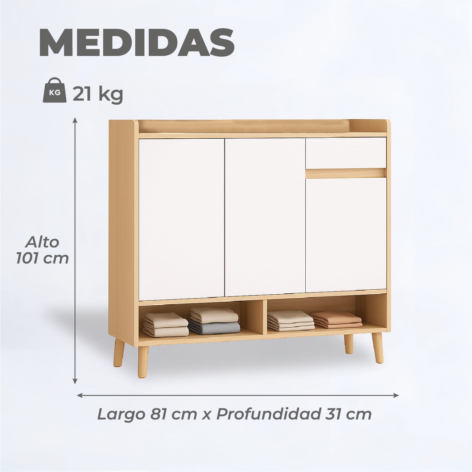 ZAPATERO BICOLOR ELEGANCE 3 PUERTAS ORGANIZADOR ESTANTE 81CM - 3
