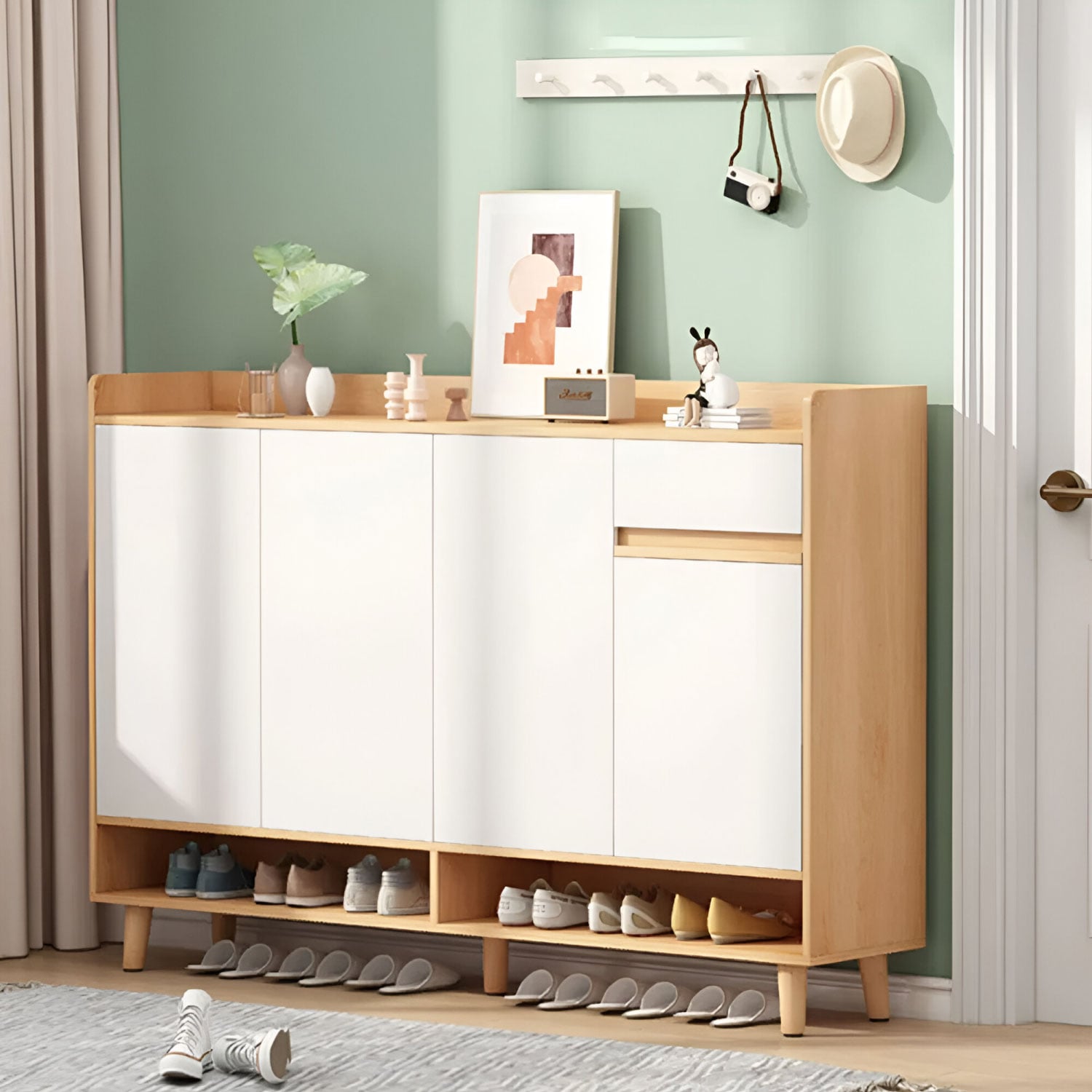 ZAPATERO BICOLOR ELEGANCE 4 PUERTAS ORGANIZADOR ESTANTE 122 - 2