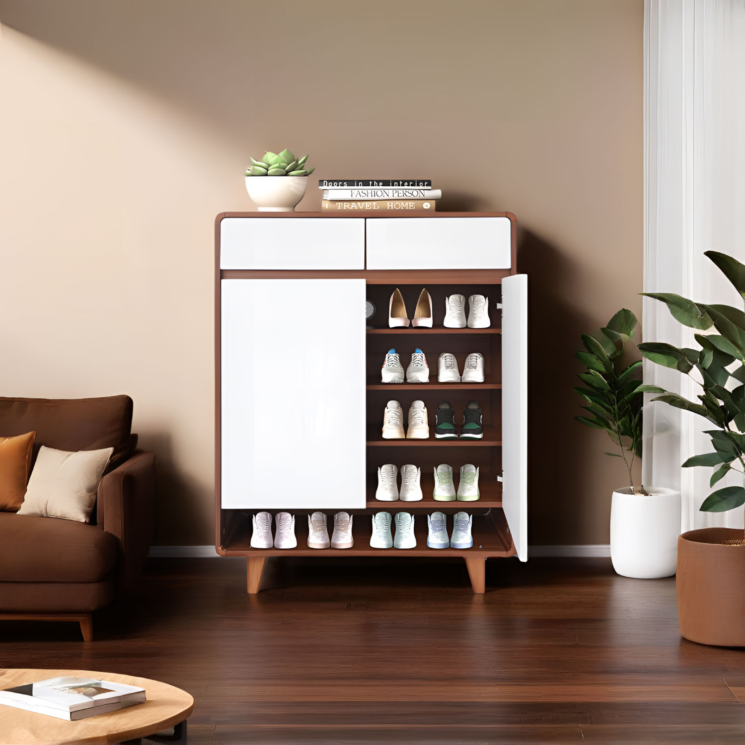 ZAPATERO ELEGANCE PUERTAS Y CAJONES ORGANIZADOR ESTANTE 60CM - 2