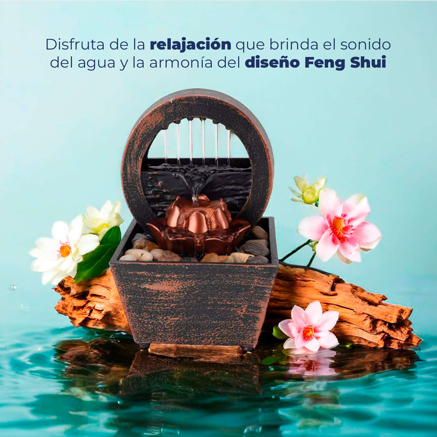 FUENTE DE MESA CASCADA DE AGUA FENG SHUI ESTILO PARIS - 9