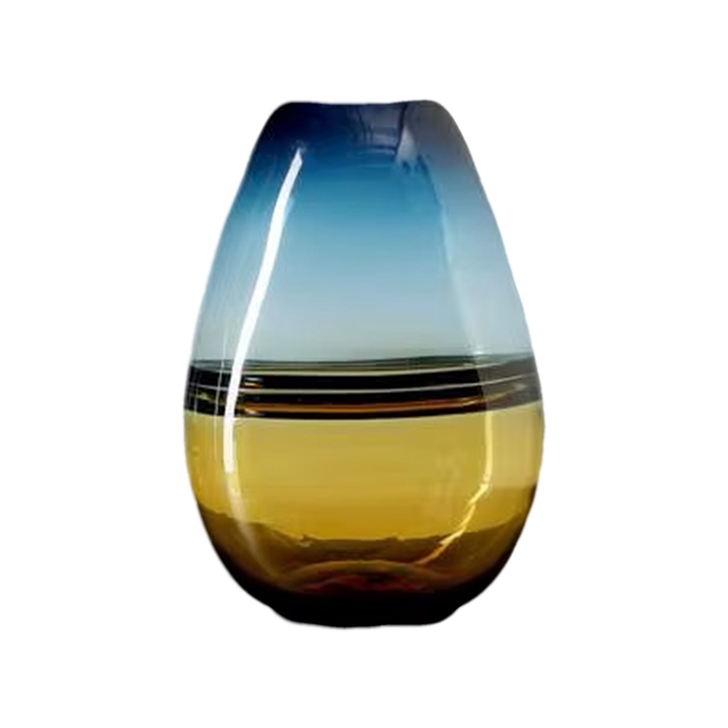 FLORERO JARRON DECORATIVO OVALADO MINIMALISTA ITALY 30 CMS. - 1