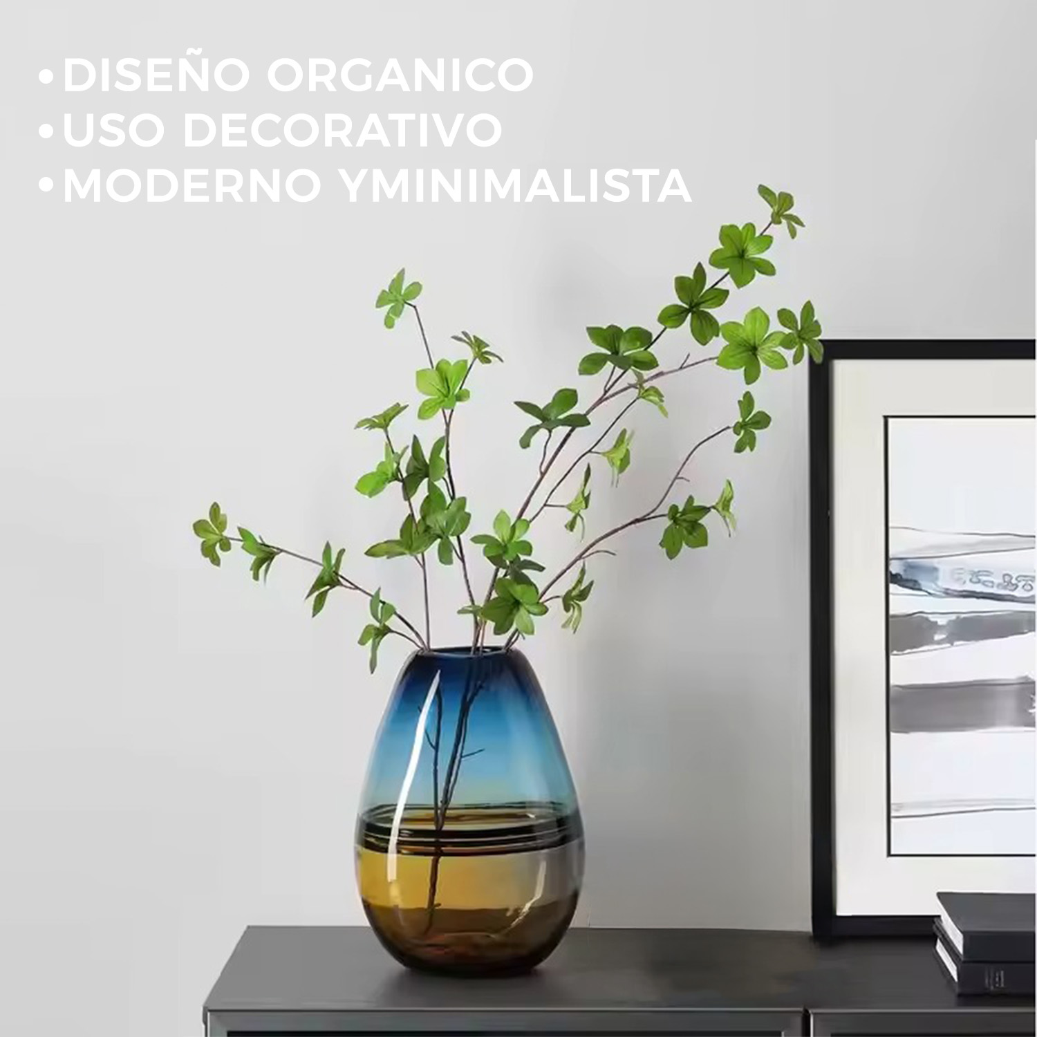 FLORERO JARRON DECORATIVO OVALADO MINIMALISTA ITALY 30 CMS. - 3