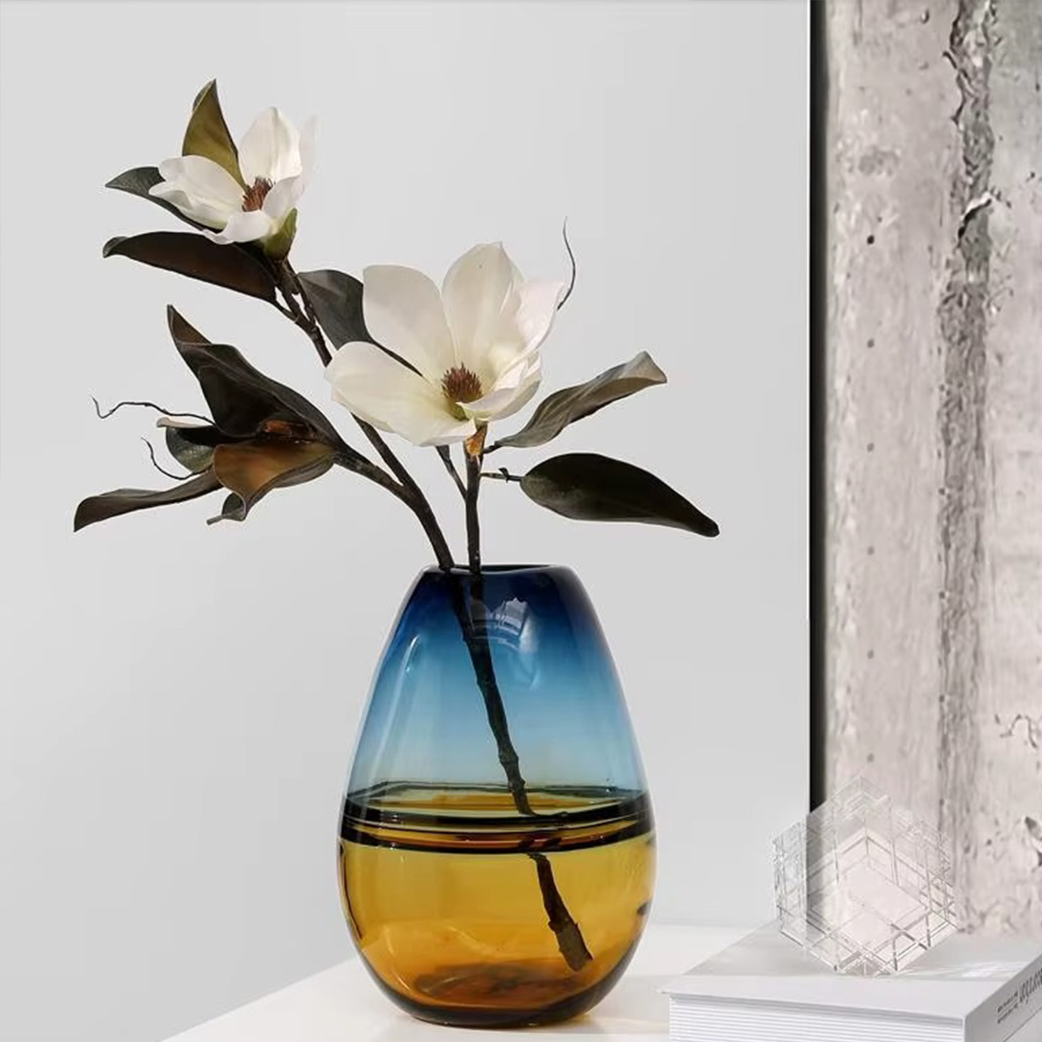 FLORERO JARRON DECORATIVO OVALADO MINIMALISTA ITALY 30 CMS. - 5