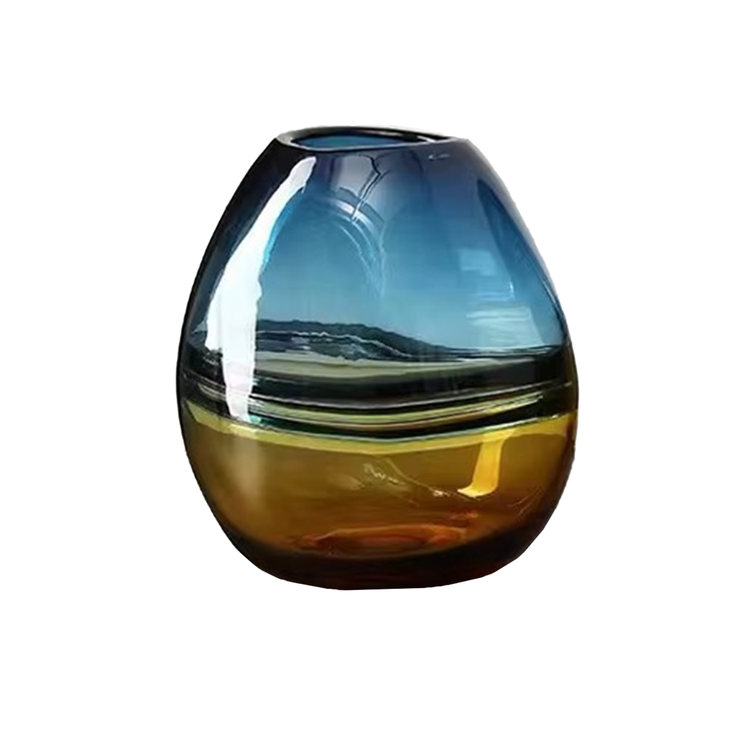 FLORERO JARRON DECORATIVO OVALADO MINIMALISTA ITALY 21 CMS. - 1