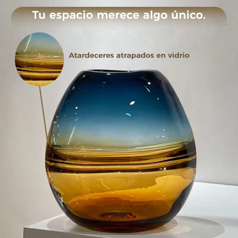 FLORERO JARRON DECORATIVO OVALADO MINIMALISTA ITALY 21 CMS. - 3