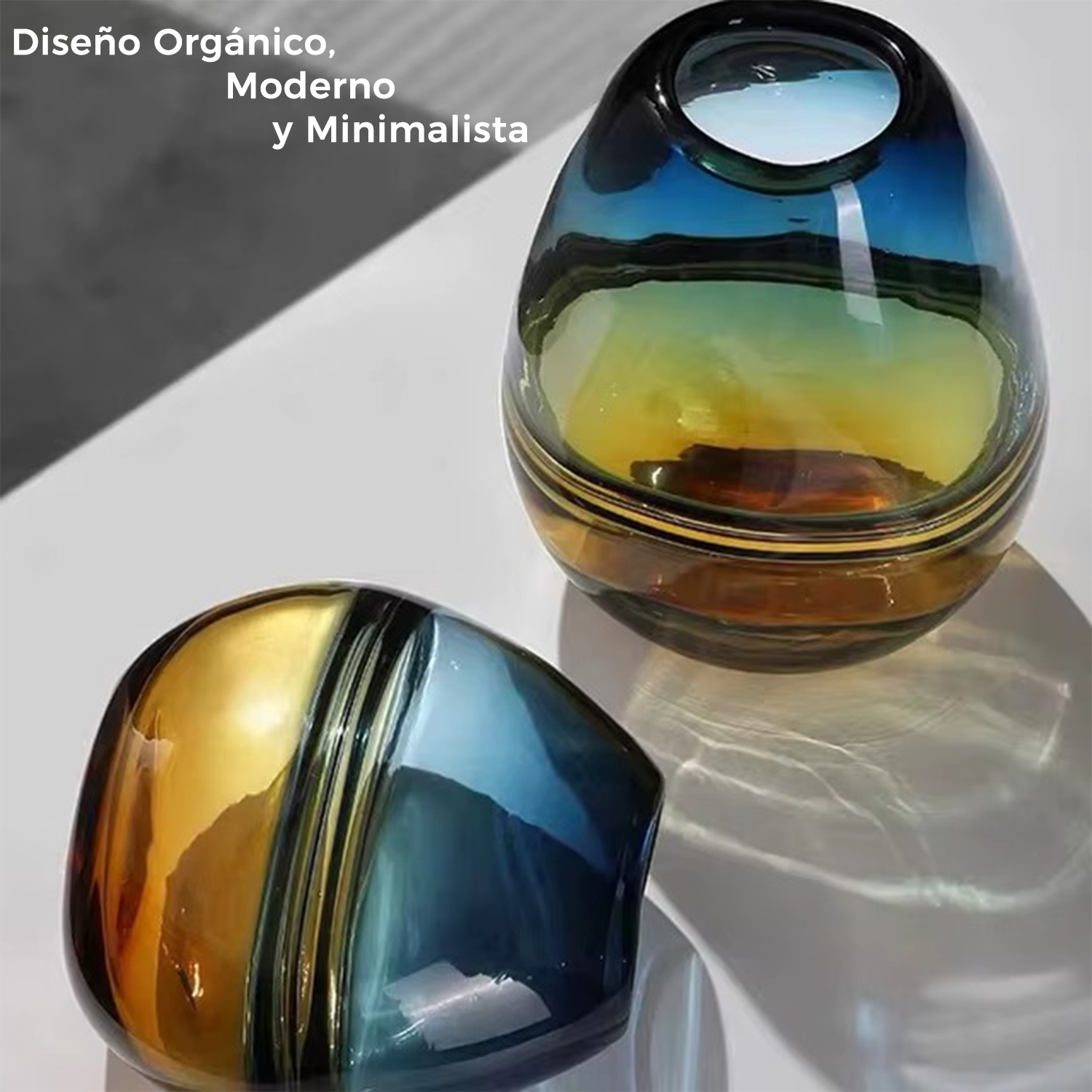 FLORERO JARRON DECORATIVO OVALADO MINIMALISTA ITALY 21 CMS. - 4