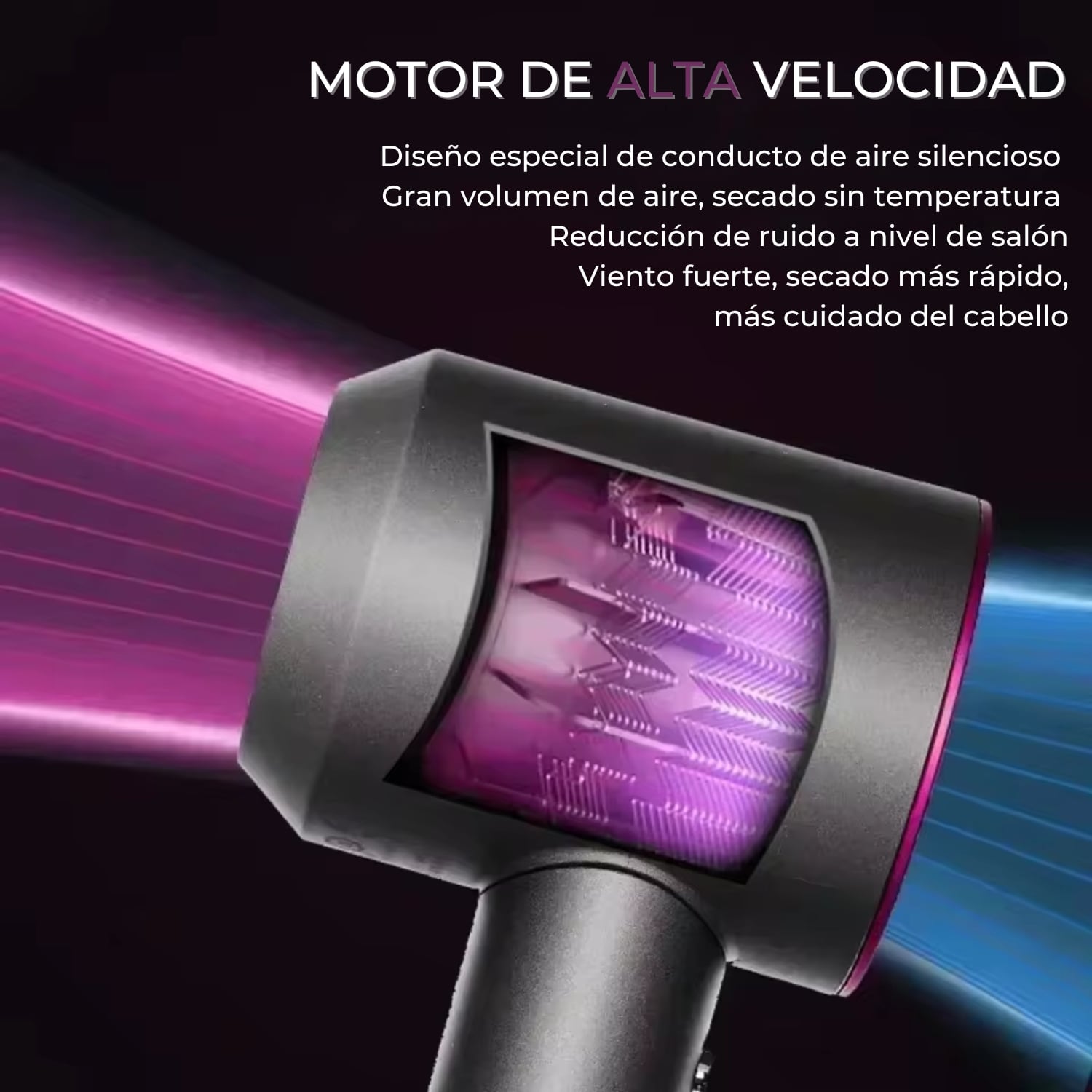 SECADOR DE PELO TIPO DYSON SUPERSONIC 5 ACCESORIOS - 3