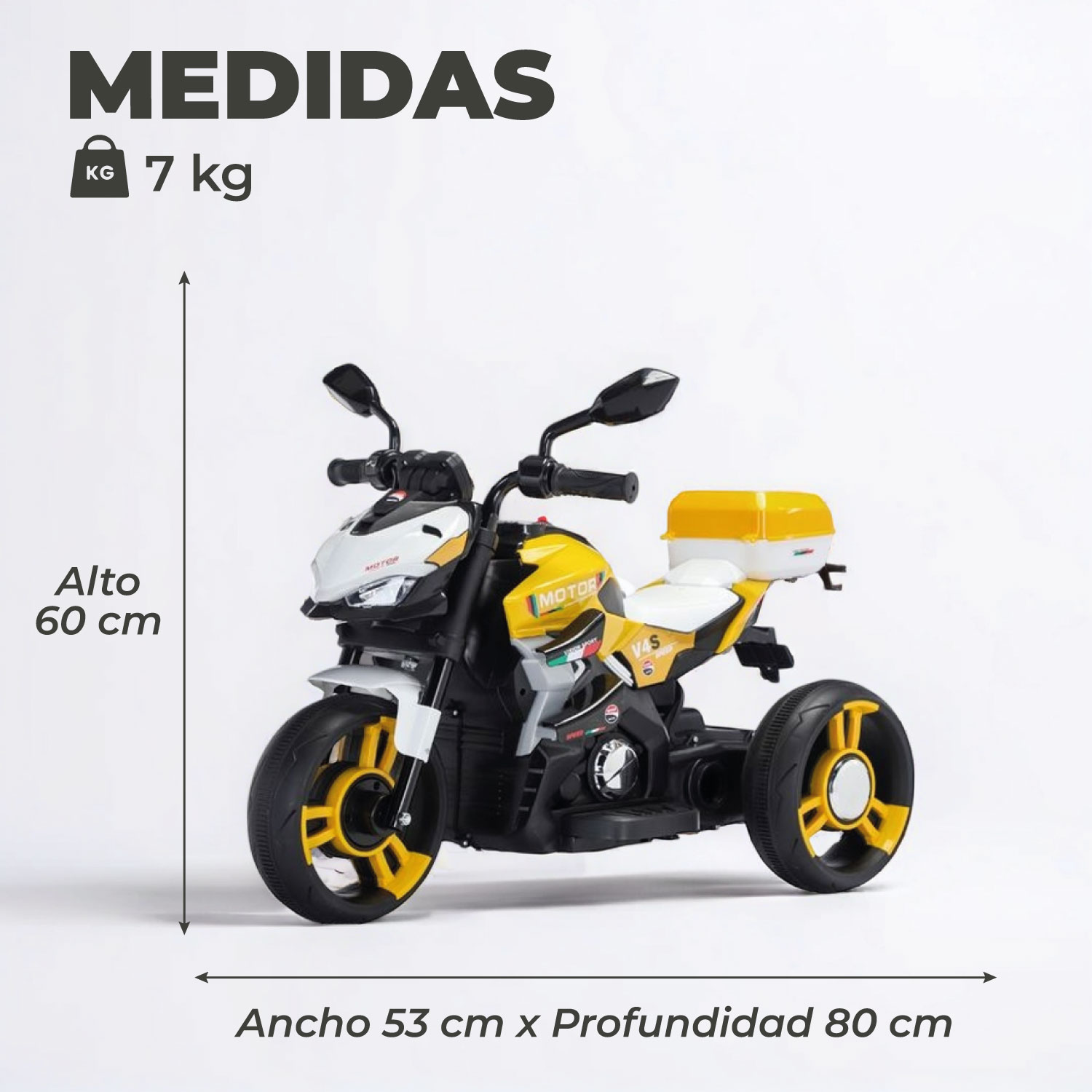 MOTO ELECTRICA NIÑO A BATERIA NITRO ITALY V4 LUZ Y SONIDO - 3