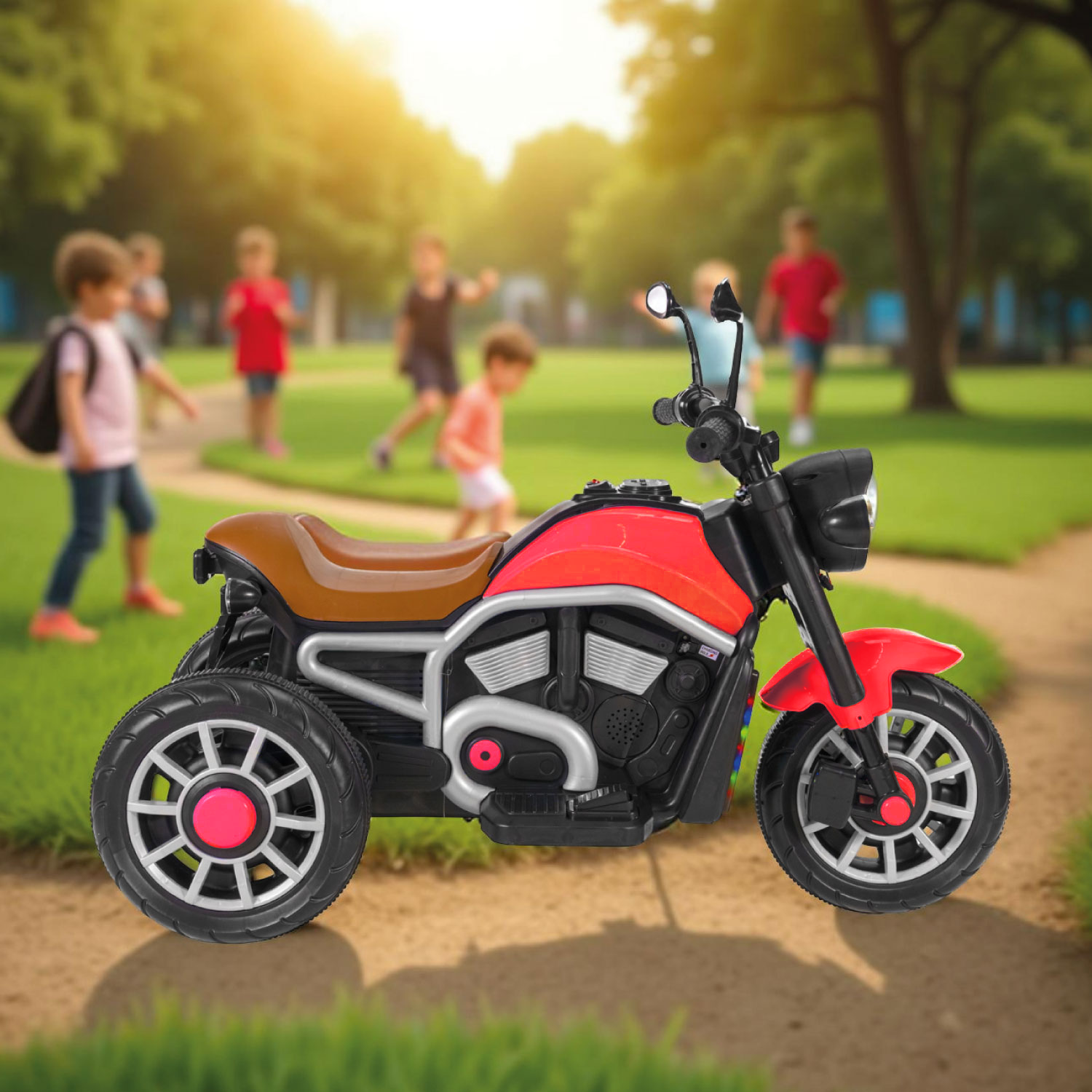 MOTO ELECTRICA PARA NIÑOS MOTOCICLETA CLASICA LUZ Y SONIDOS - 2
