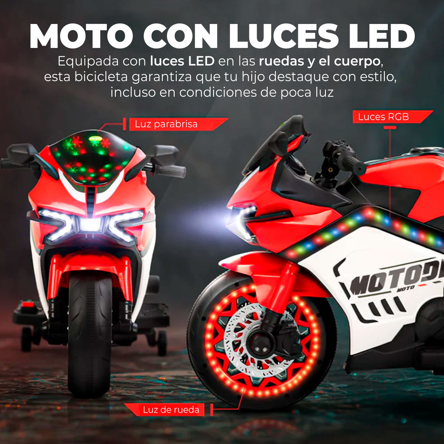 MOTO ELECTRICA NIÑO A BATERIA NITRO ITALY V8 - 4