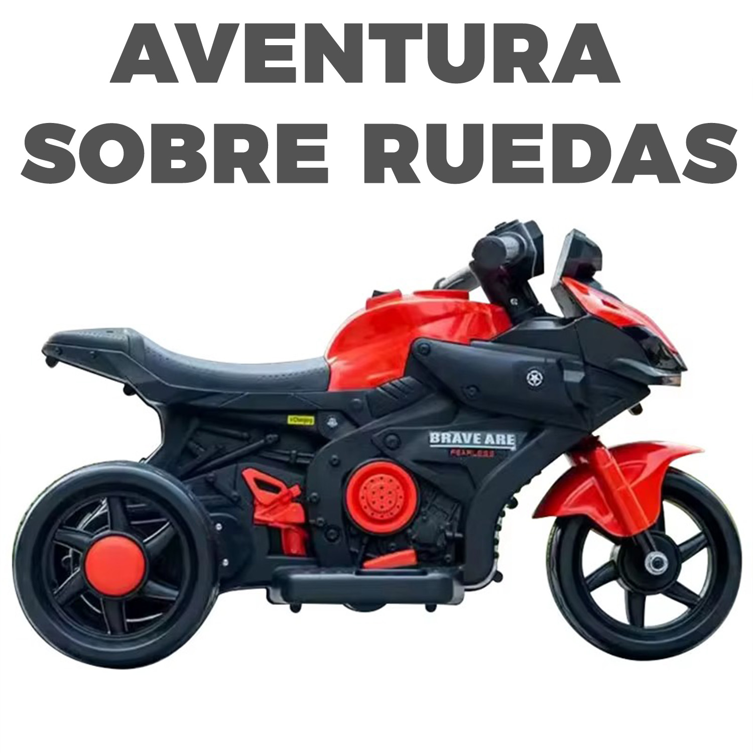 MOTO ELECTRICA INFANTIL 3 RUEDAS CON SONIDO RR BRAVE 6V - 5