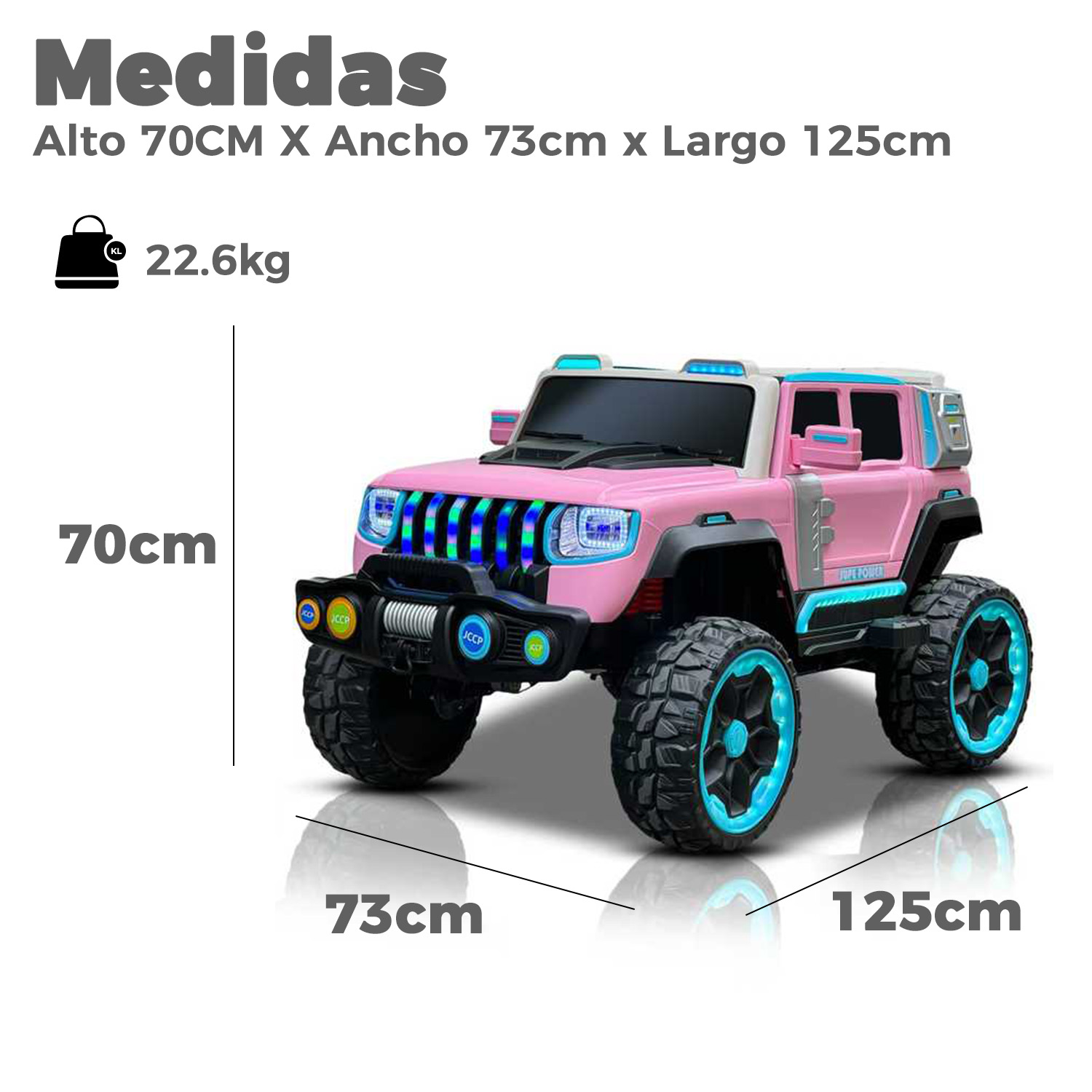 JEEP ELECTRICO XXL CON LUCES LED SONIDO Y CONTROL - 2