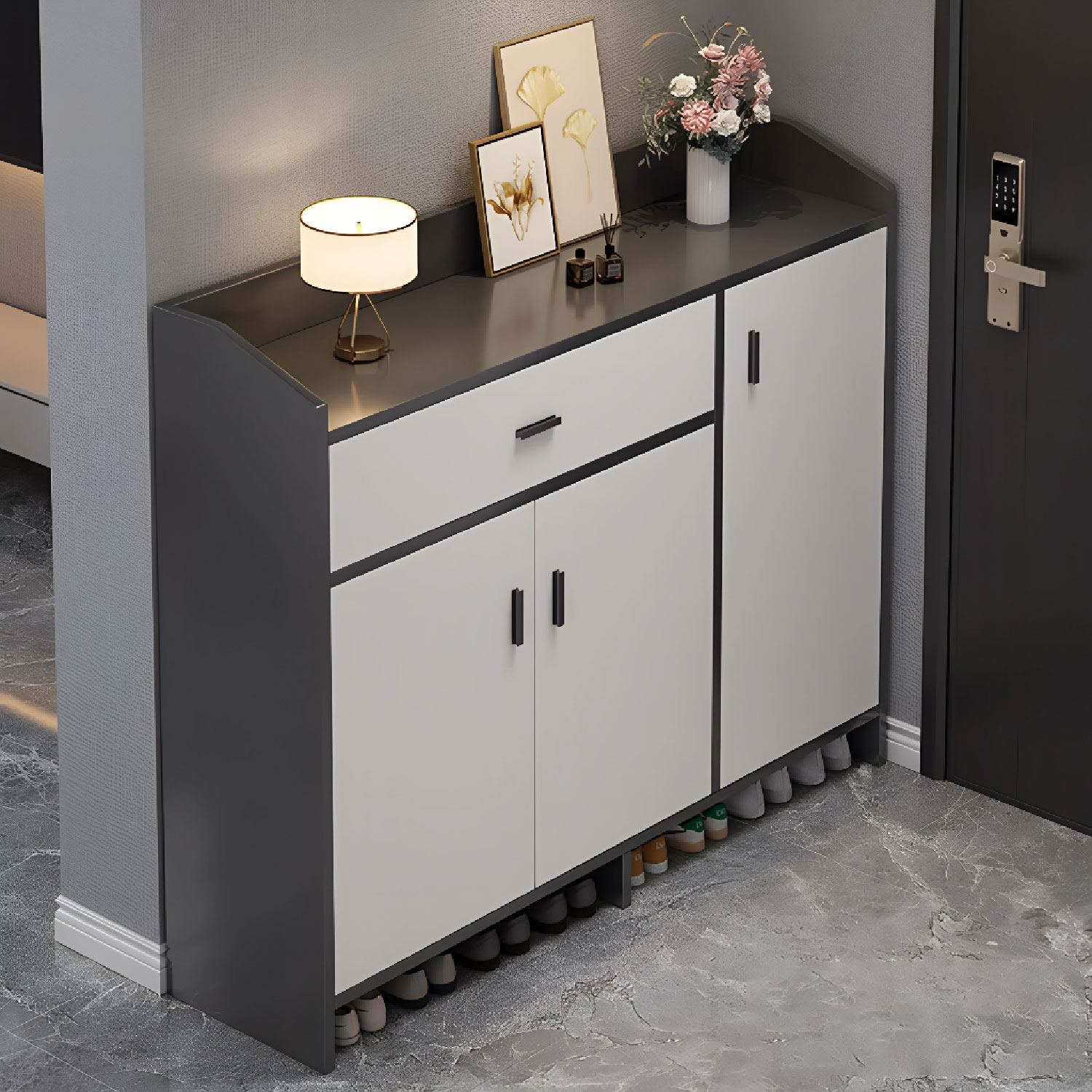 ZAPATERO BLACKEY 3 PUERTAS ORGANIZADOR ESTANTE + CAJON 90CM - 2