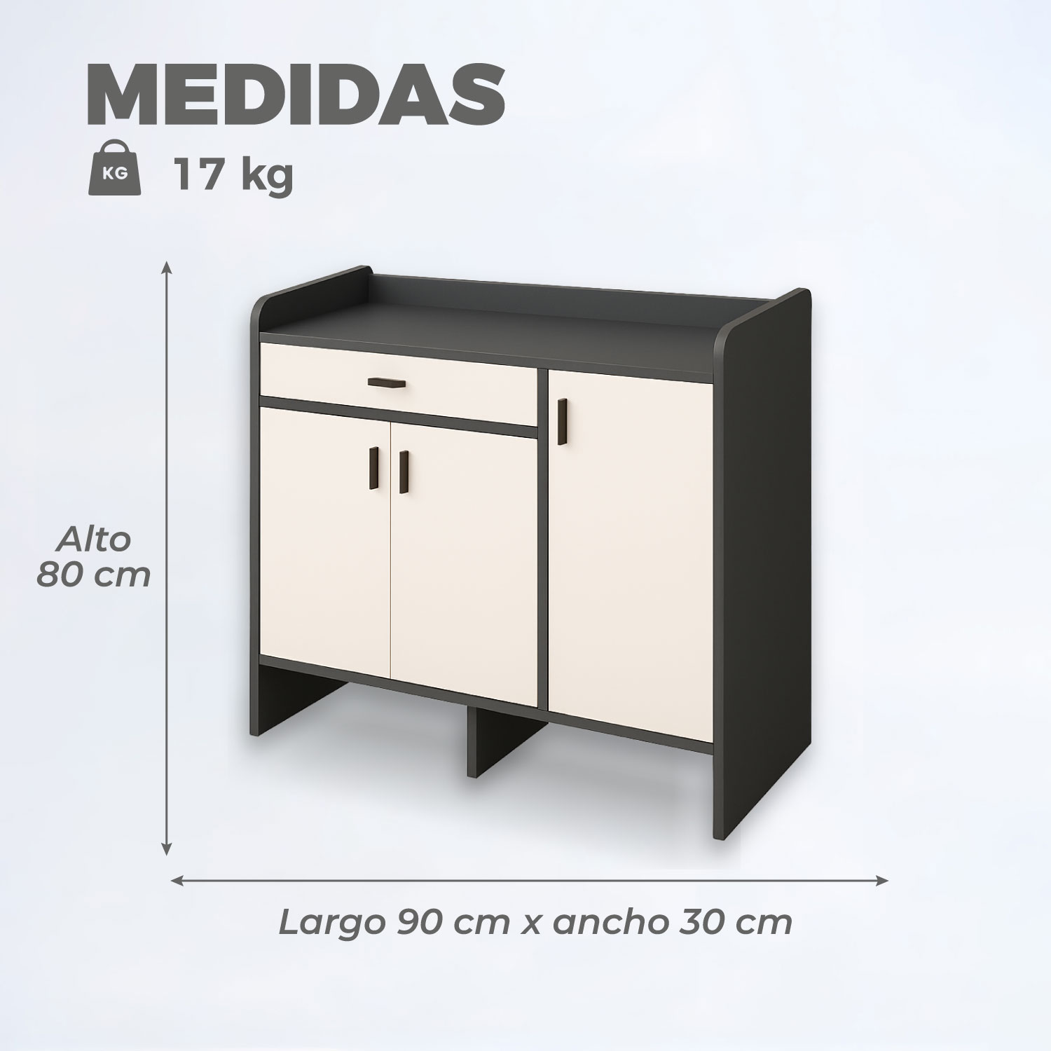 ZAPATERO BLACKEY 3 PUERTAS ORGANIZADOR ESTANTE + CAJON 90CM - 3