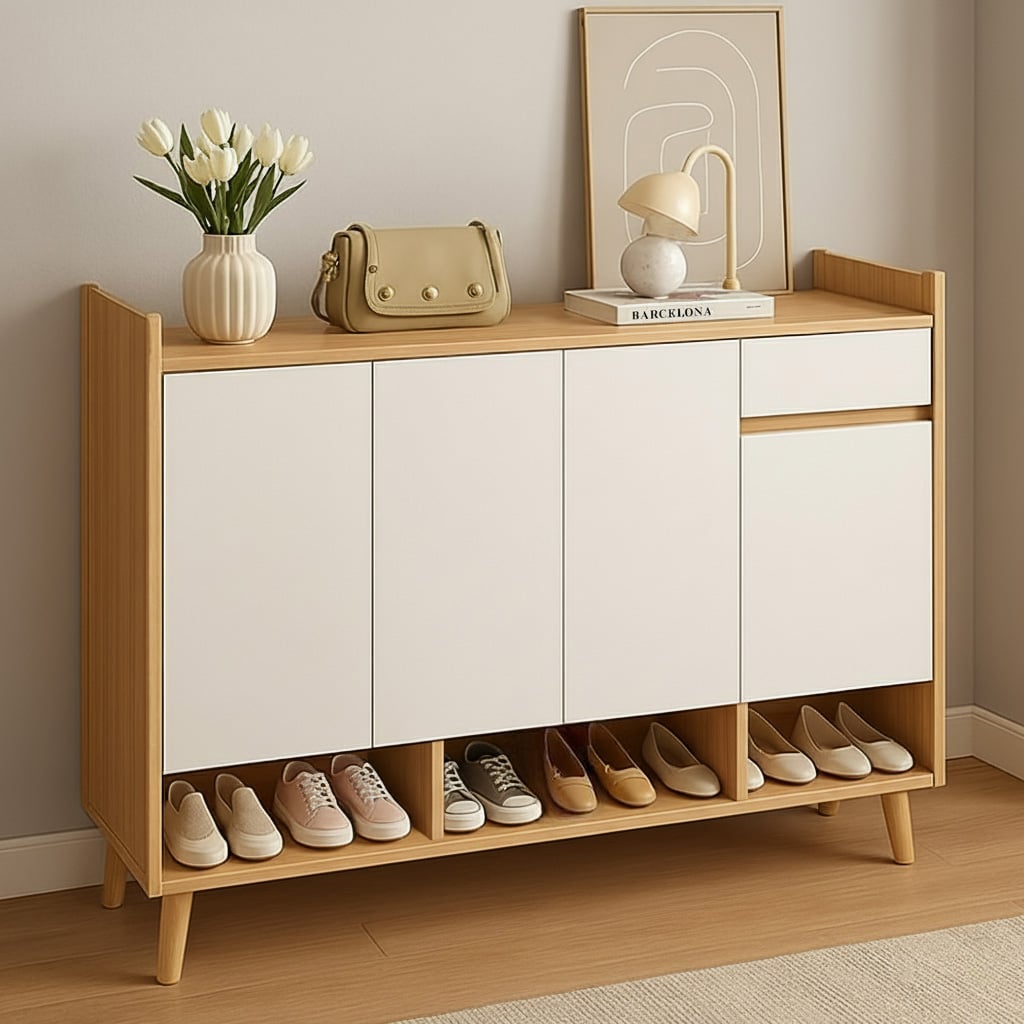 ZAPATERO ROUND TOE 4 PUERTAS CON CAJONES MAPLE 140CM - 2