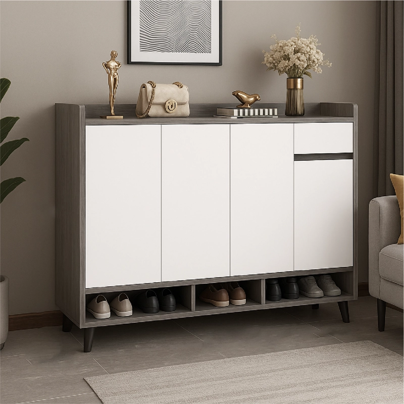 ZAPATERO SILVER 4 PUERTAS CON CAJON ORGANIZADOR ESTANTE 140CM - 2