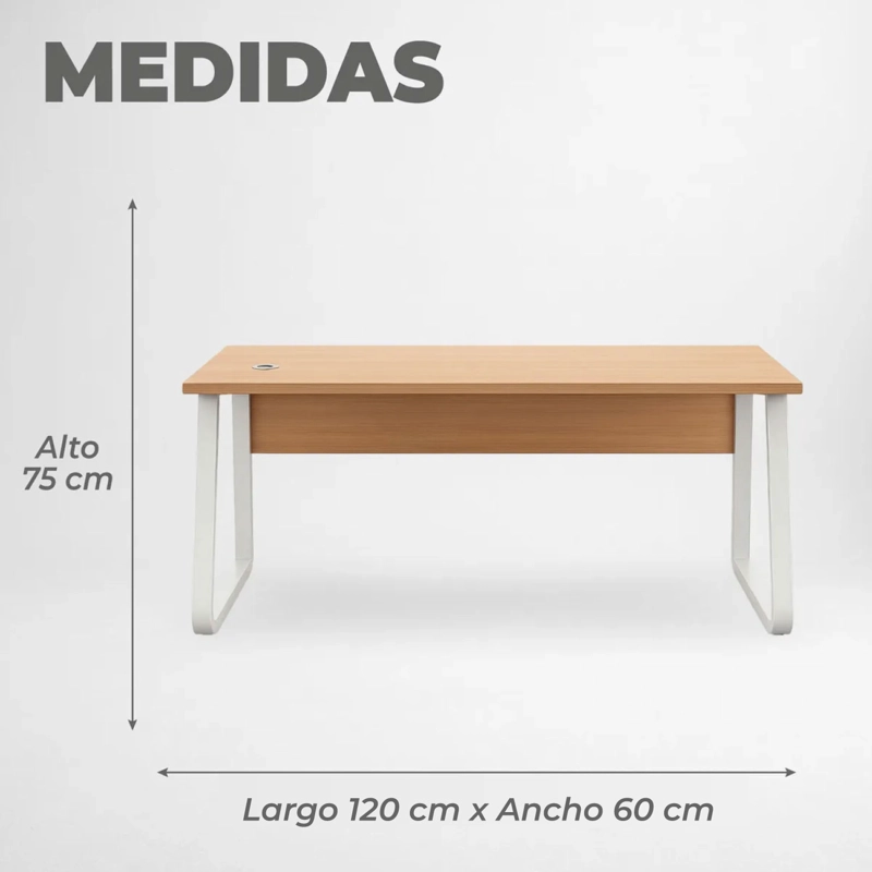 ESCRITORIO OFICINA ROUND LEG POSH ANTIDESLIZANTE MAPLE 120CM - 3