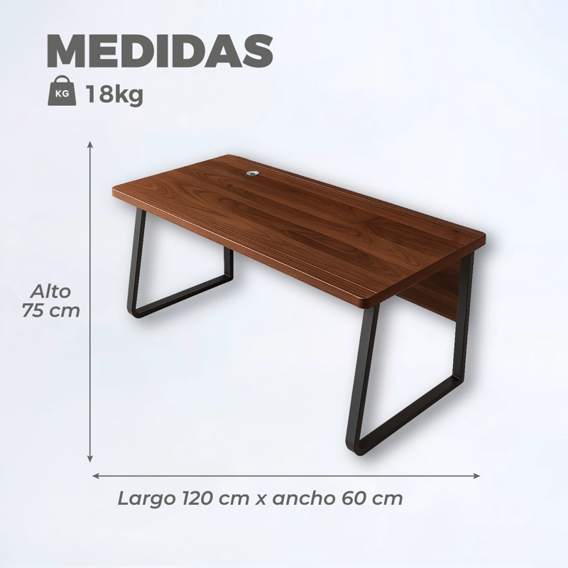 ESCRITORIO OFICINA ROUND LEG POSH ANTIDESLIZANTE BROWN 160CM - 3