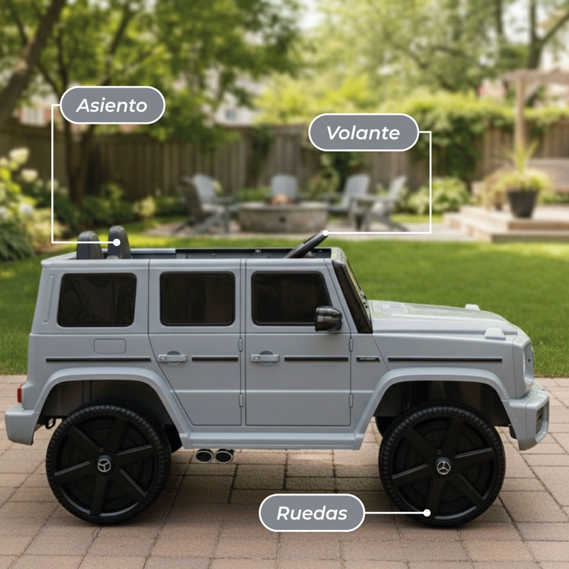 JEEP ELE CTRICO XXL  MERCEDES CON LUZ SONIDO Y CONTROL - 5