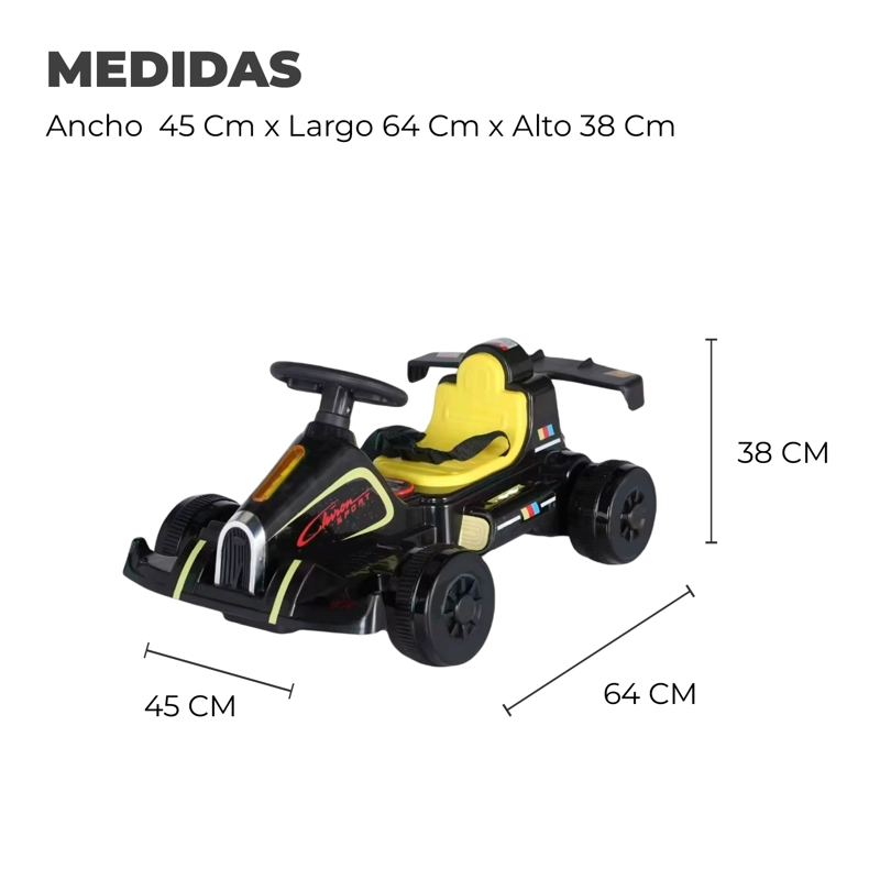 AUTO ELECTRICO NIÑO DEPORTIVO KARTING FORMULA 1 CON SONIDO - 3