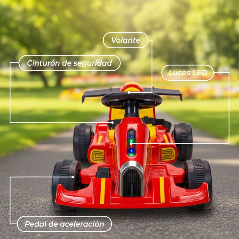 AUTO ELECTRICO NIÑO DEPORTIVO KARTING FORMULA 1 CON SONIDO - 6