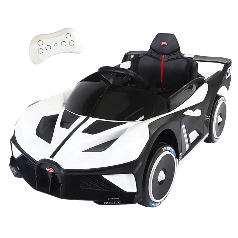 AUTO ELECTRICO DEPORTIVO CON CONTROL REMOTO, LUCES Y SONIDO BLANCO - 1