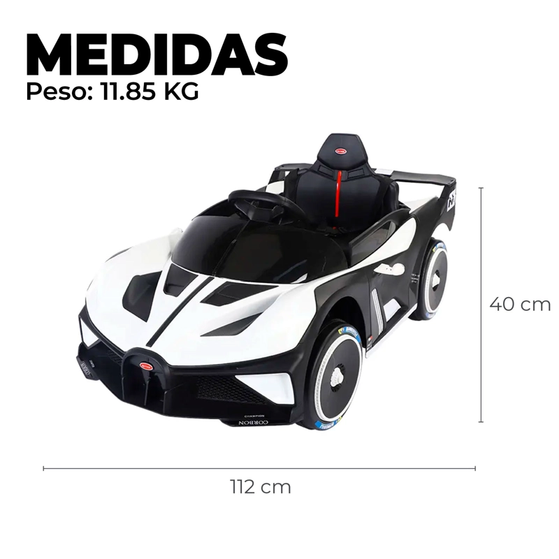 AUTO ELECTRICO DEPORTIVO CON CONTROL REMOTO, LUCES Y SONIDO BLANCO - 2