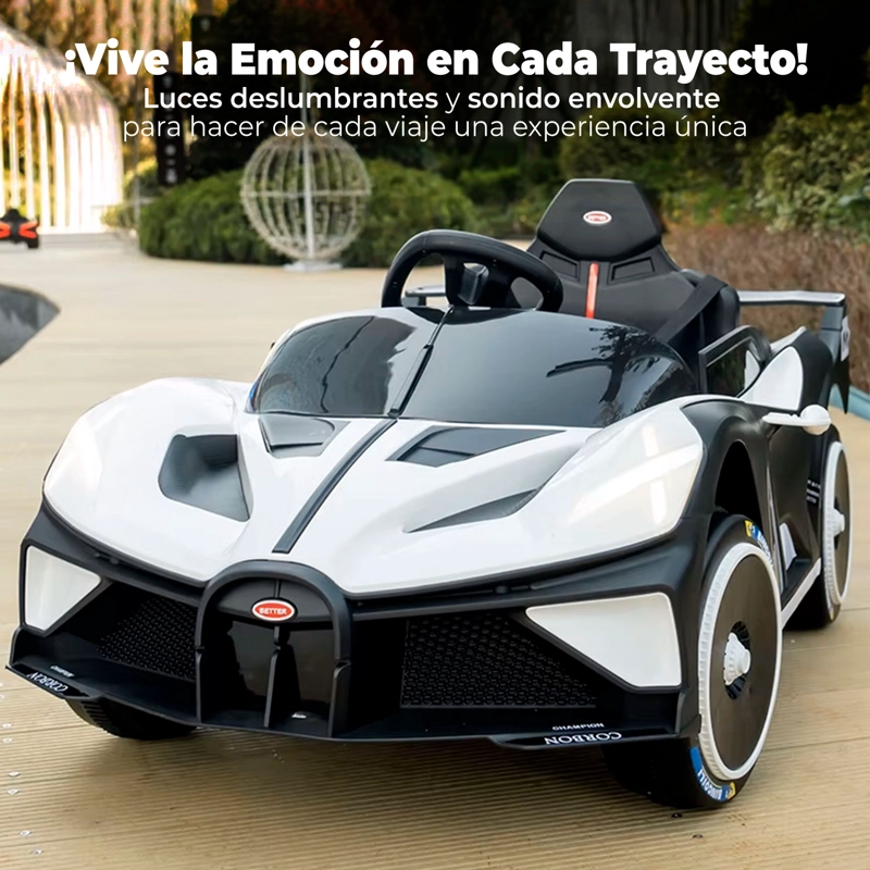 AUTO ELECTRICO DEPORTIVO CON CONTROL REMOTO, LUCES Y SONIDO BLANCO - 4