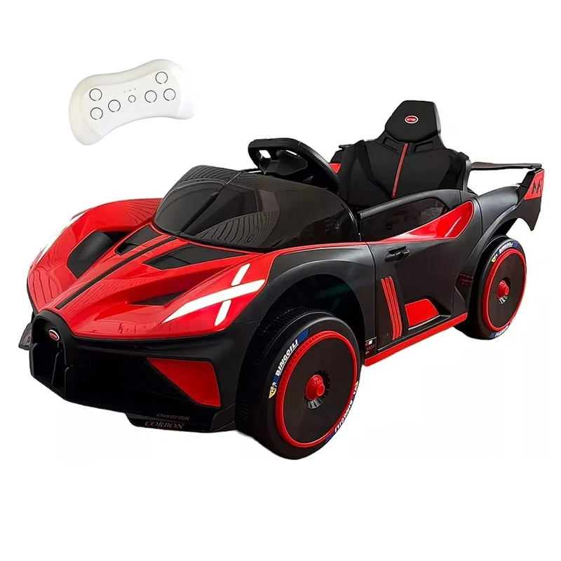 AUTO ELECTRICO DEPORTIVO CON CONTROL REMOTO, LUCES Y SONIDO ROJO - 1