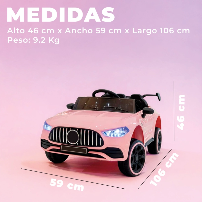 AUTO ELECTRICO MERCEDES CON CONTROL REMOTO LUCES Y SONIDO - 6